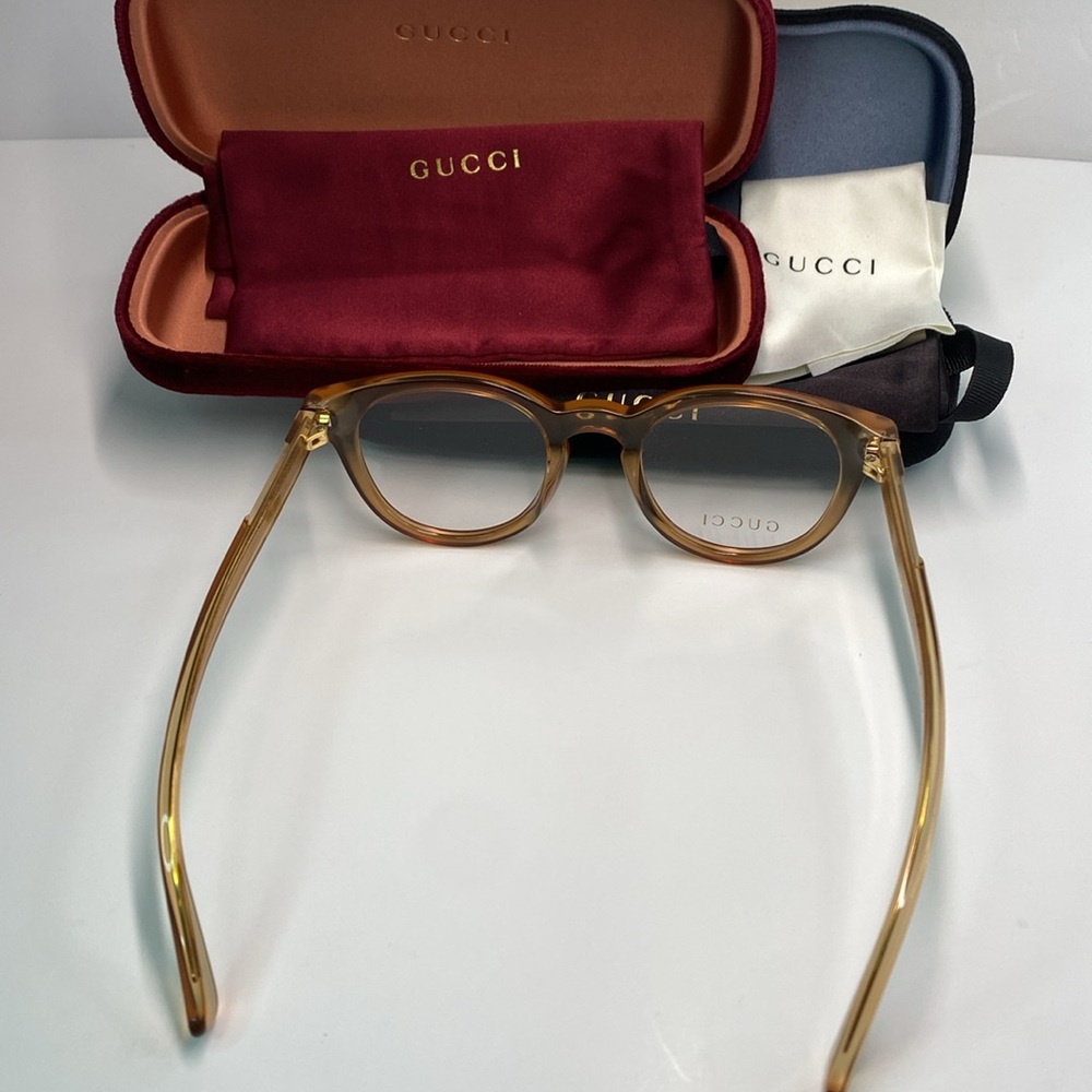 New Authentic Gucci™ - GG0937O 003 Orange Transparent Eyeglasses - Picture 6 of 10
